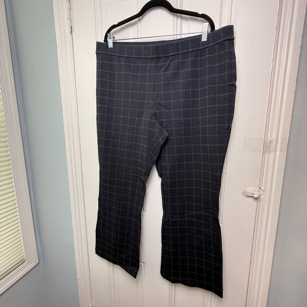 Isaac Mizrahi Live Plaid Baby Boot Pants Womens XL Black Ponte New Without Tags